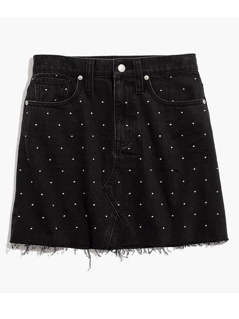 Madewell Black denim mini skirt